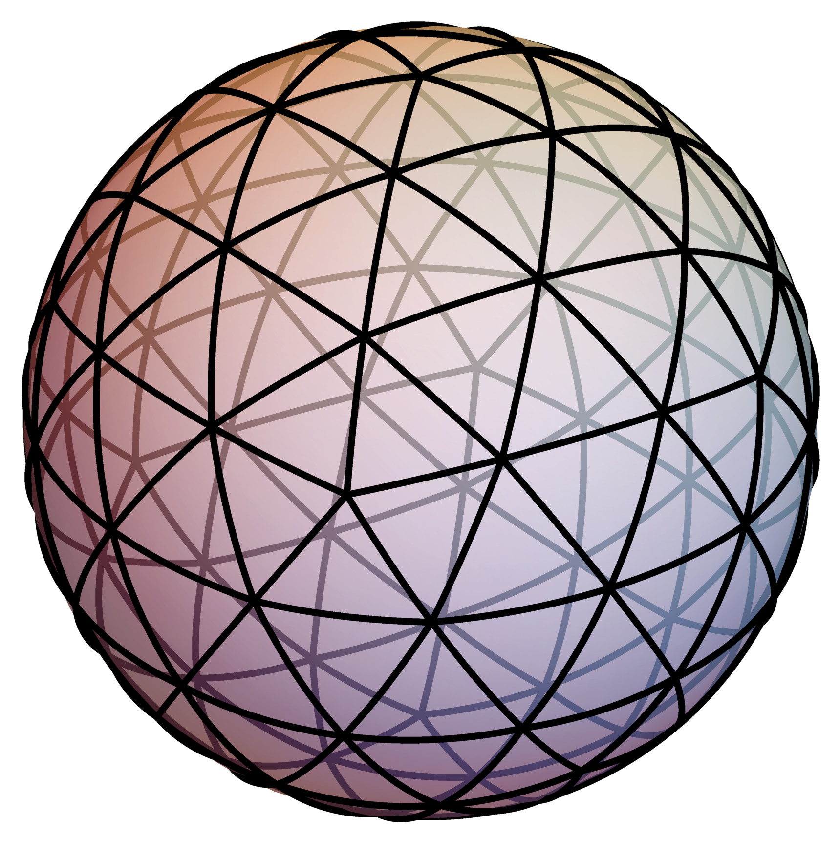 Triangulación da esfera (icosahedro truncado).