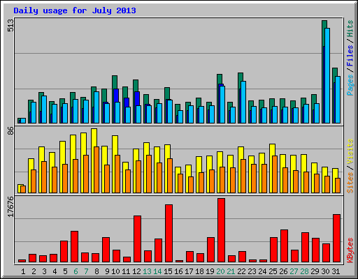 Daily usage for July 2013