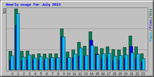 Hourly usage for July 2013