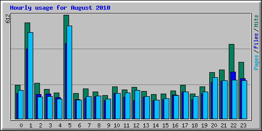 Hourly usage for August 2010